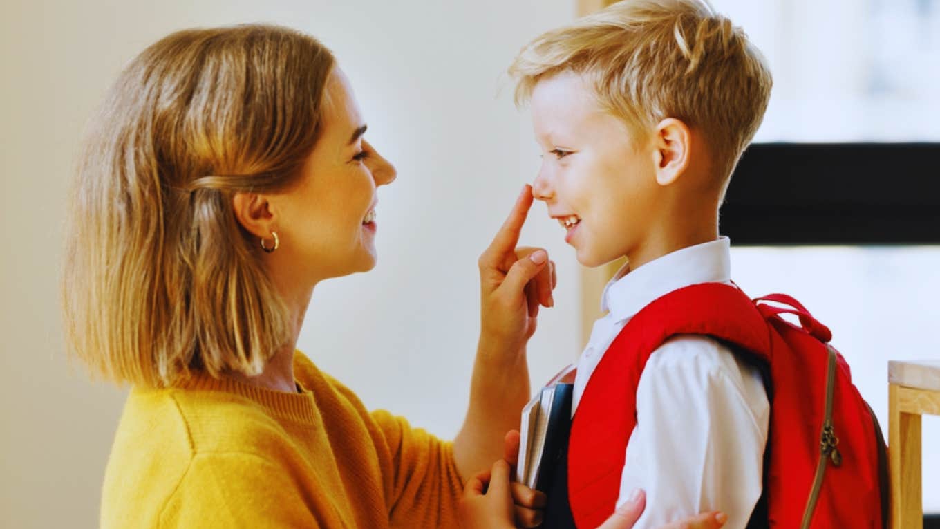 mom, son, first day of school