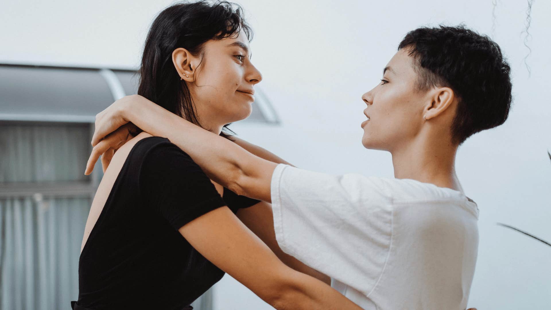 two women embracing