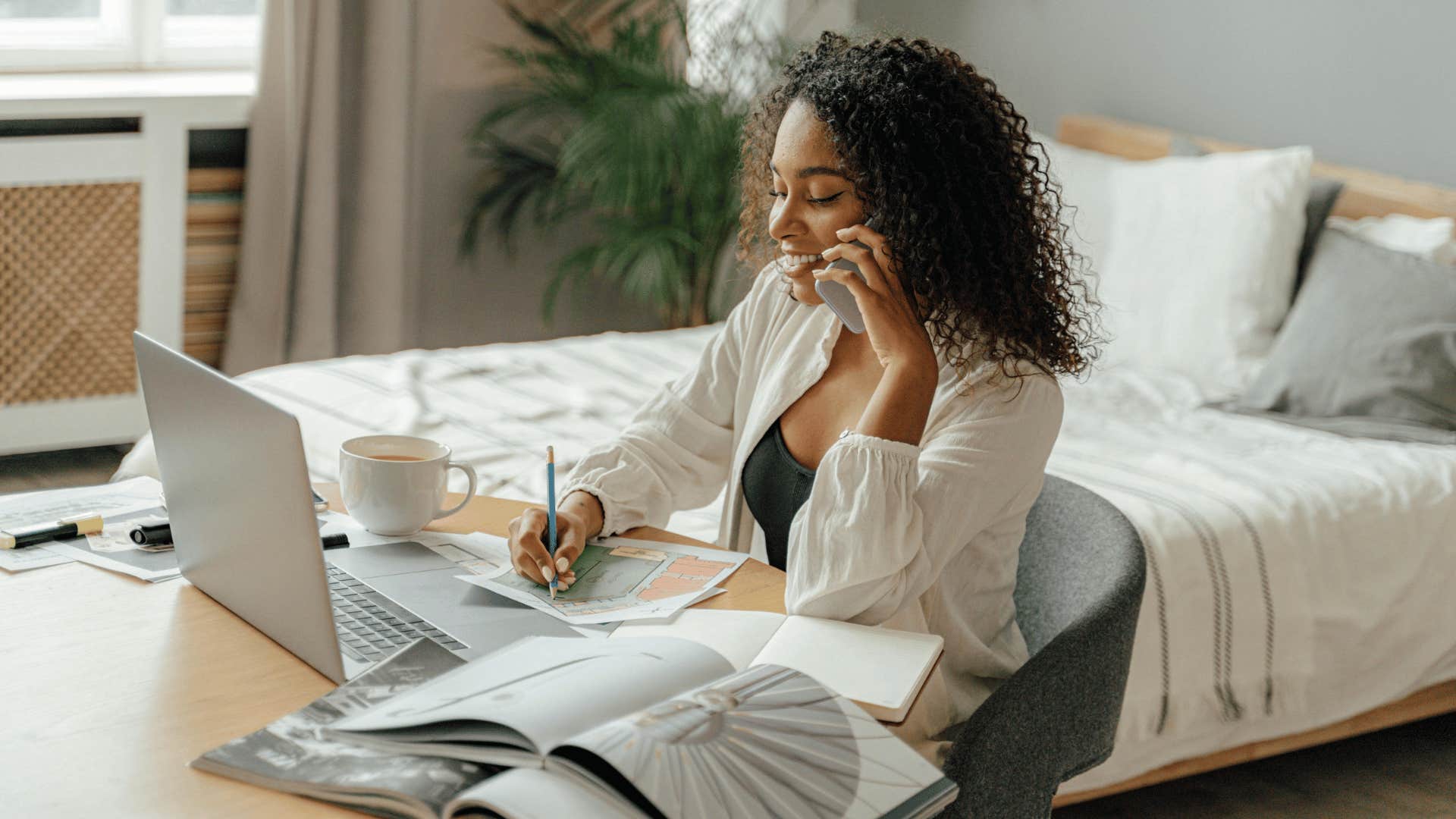 woman working on laptop