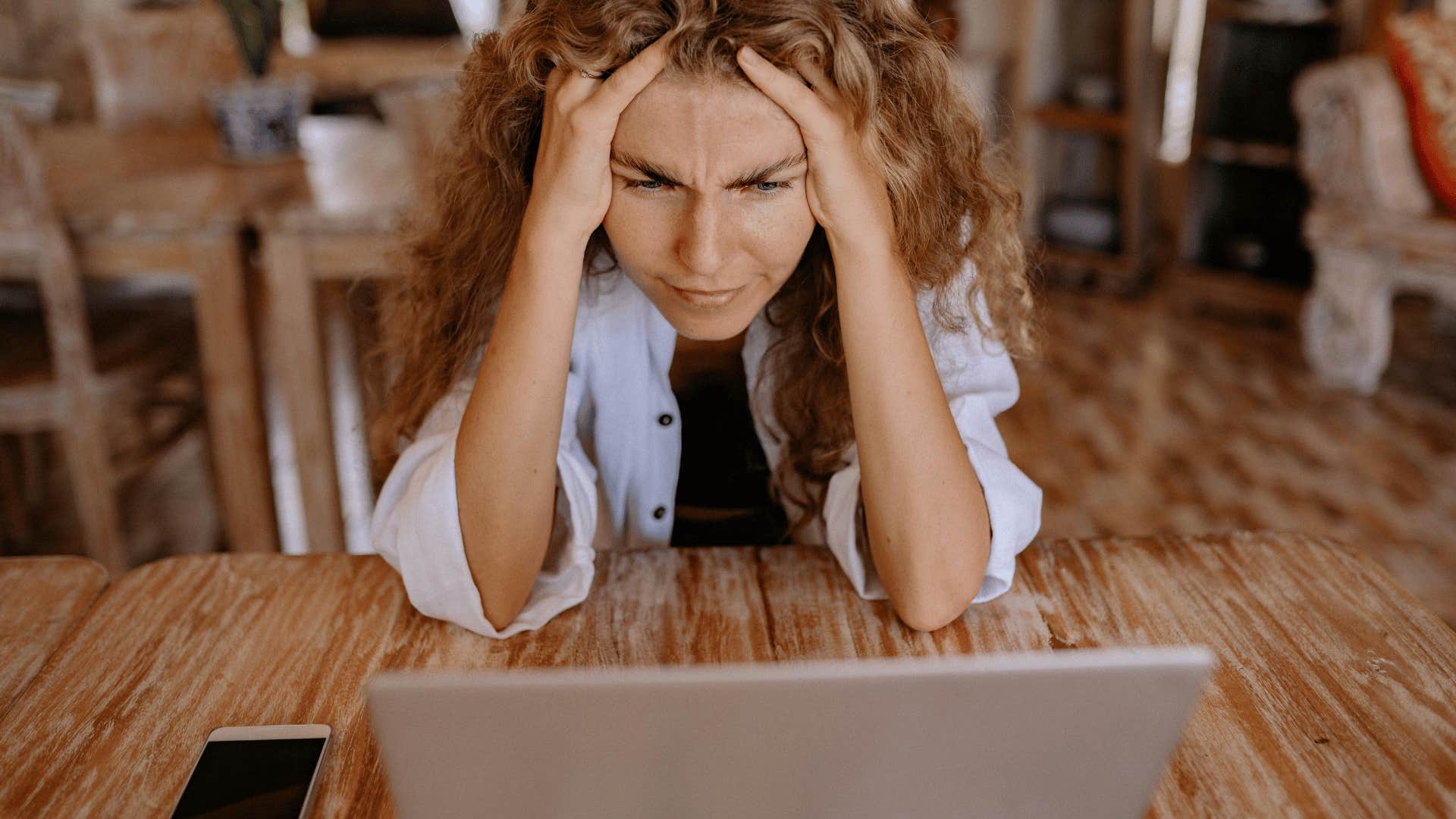 woman anxious about a deadline