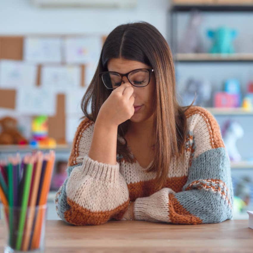 tired school teacher 