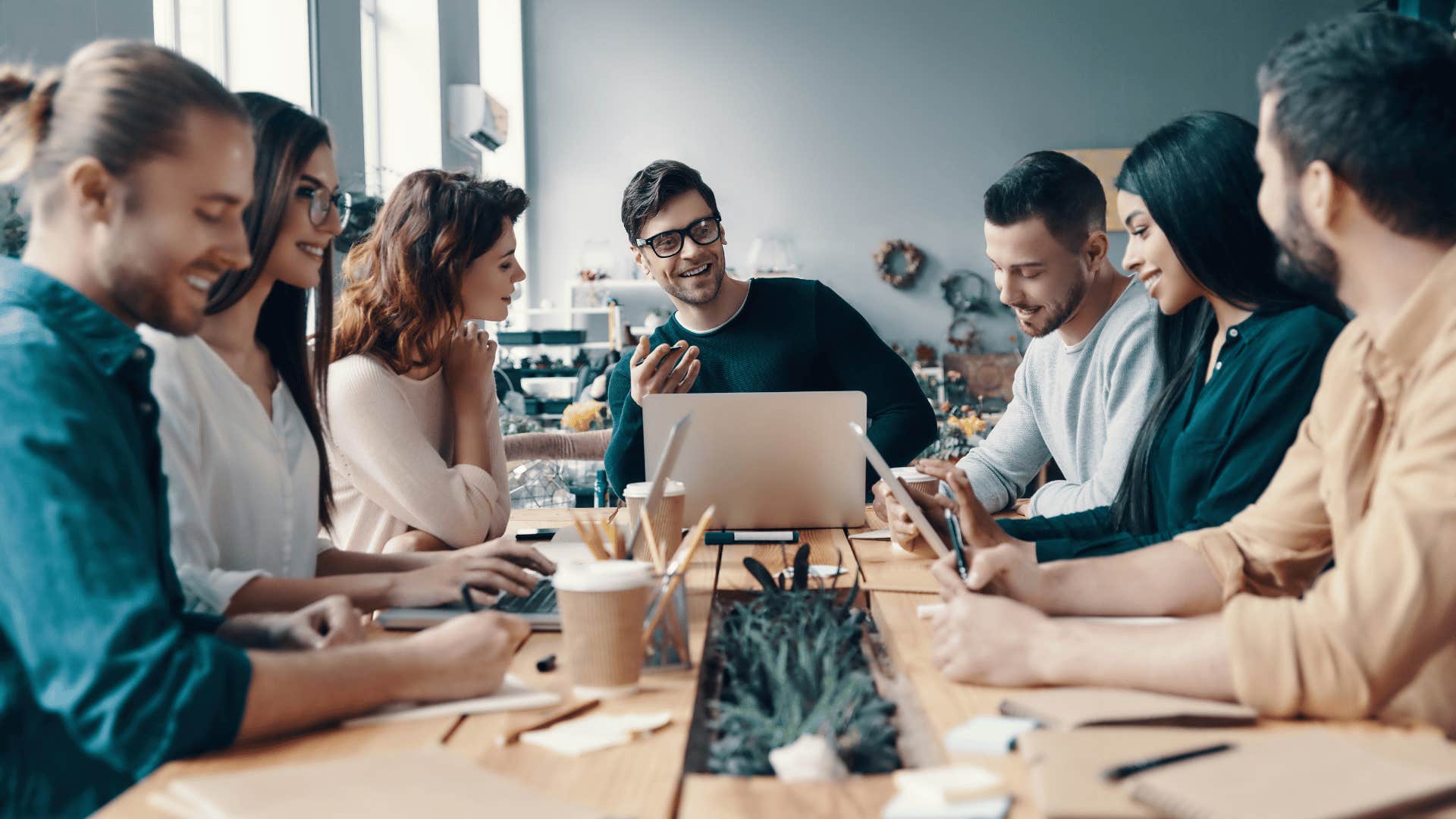 workers in a meeting