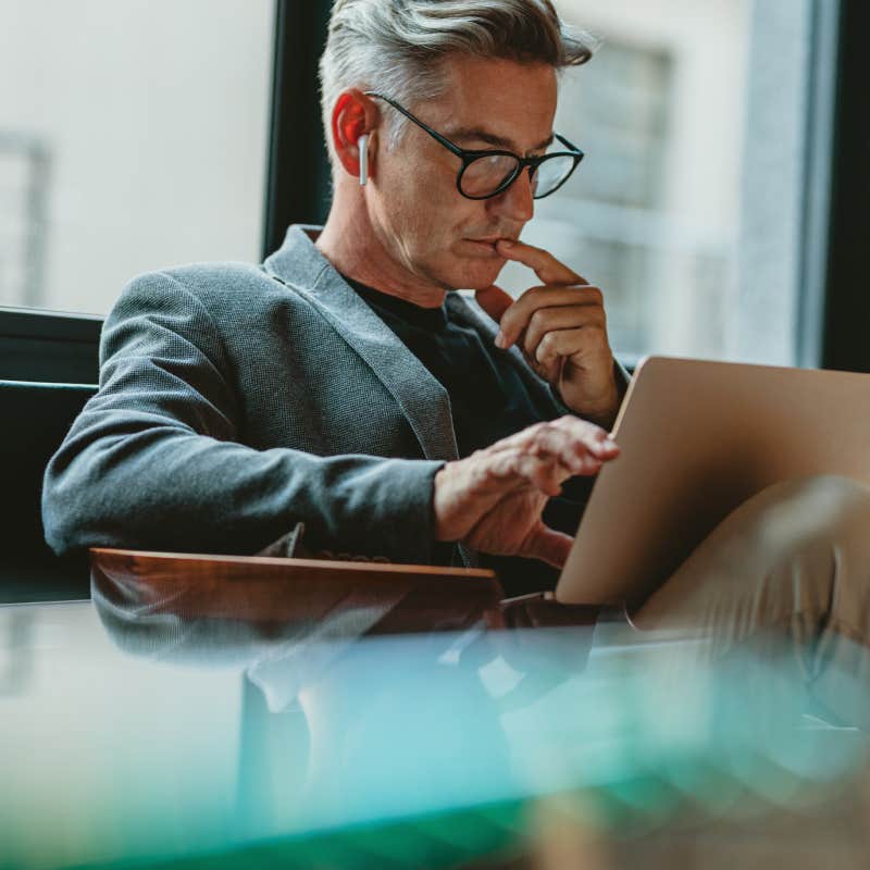 man working on laptop