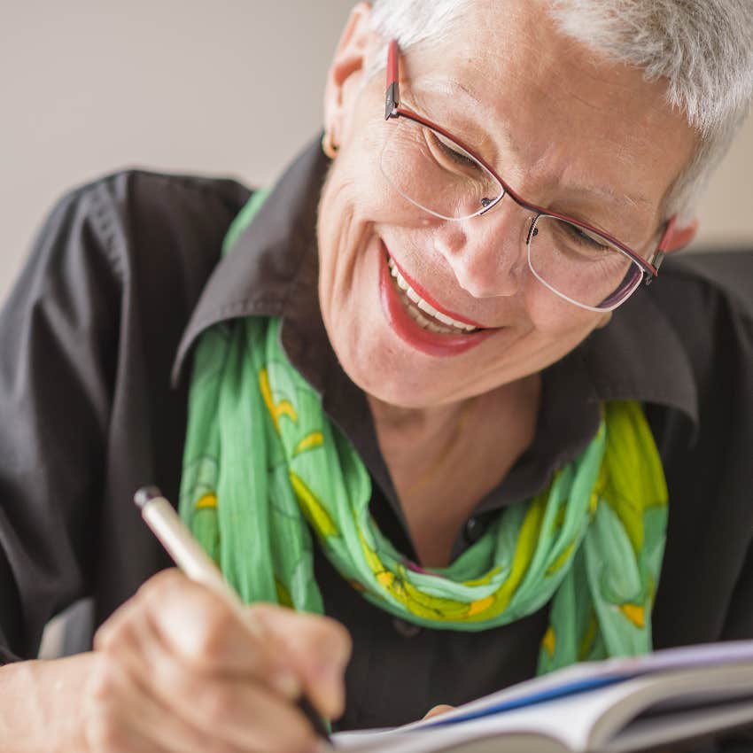 70-Year-Old woman journaling