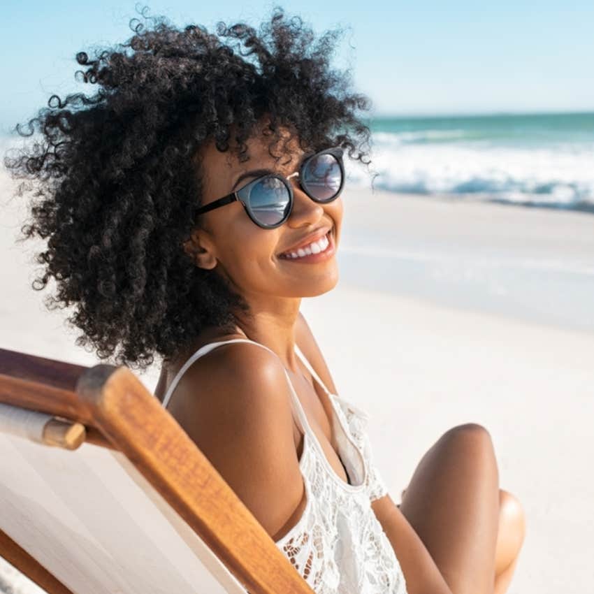 woman on beach