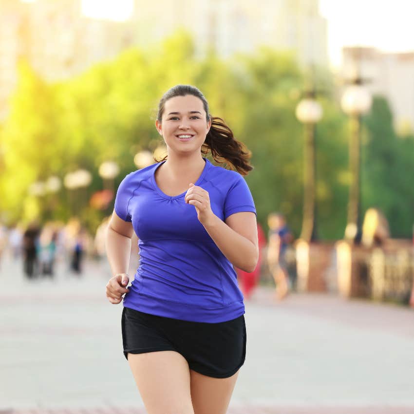 Woman running to lose weight