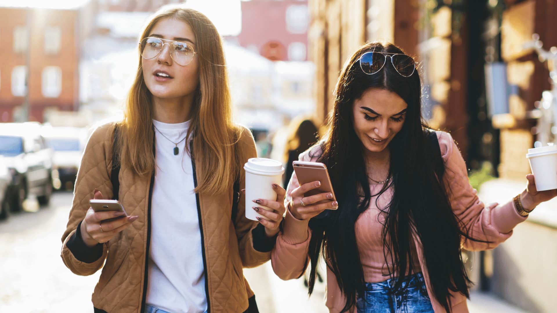 two women walking together