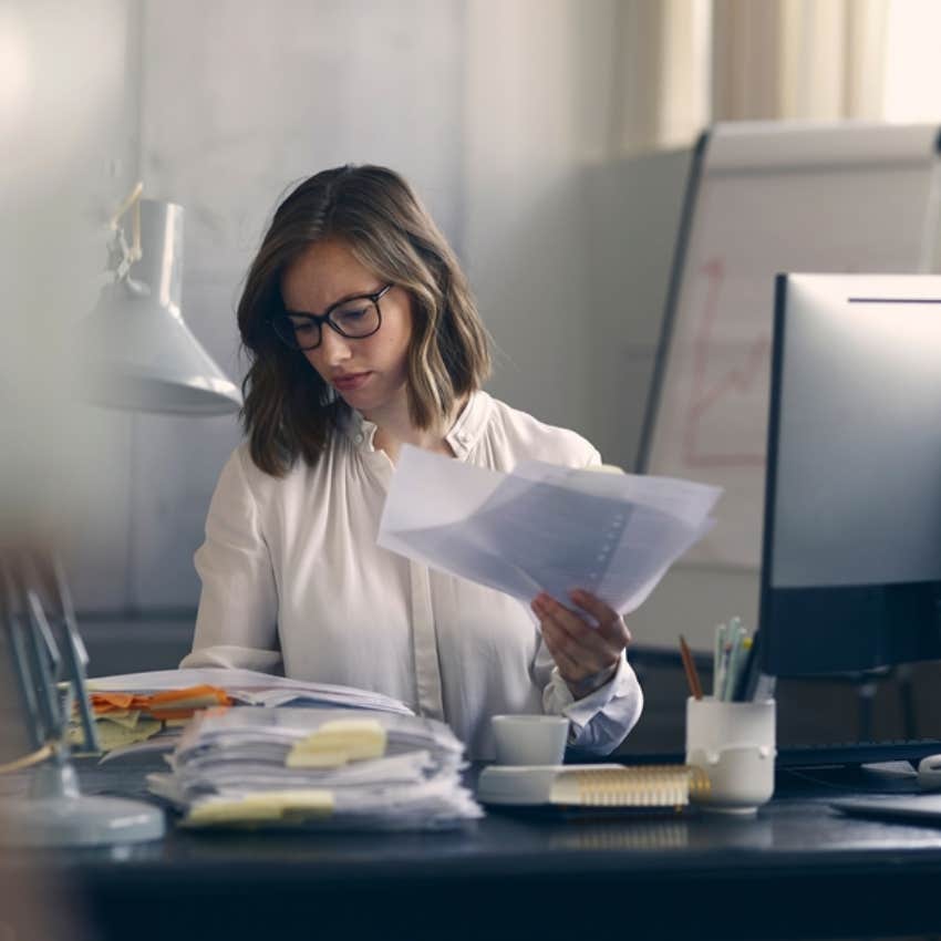 woman working hard