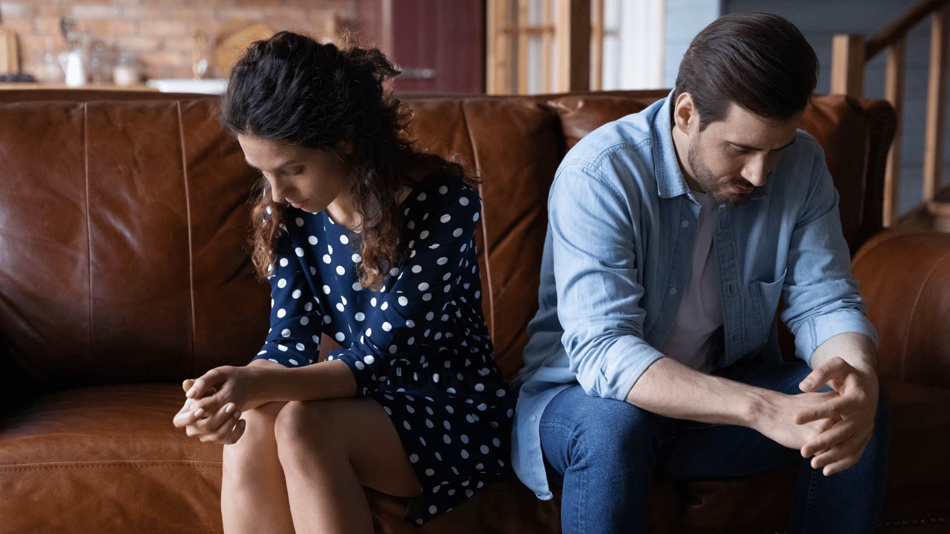 couple turned away from each other 