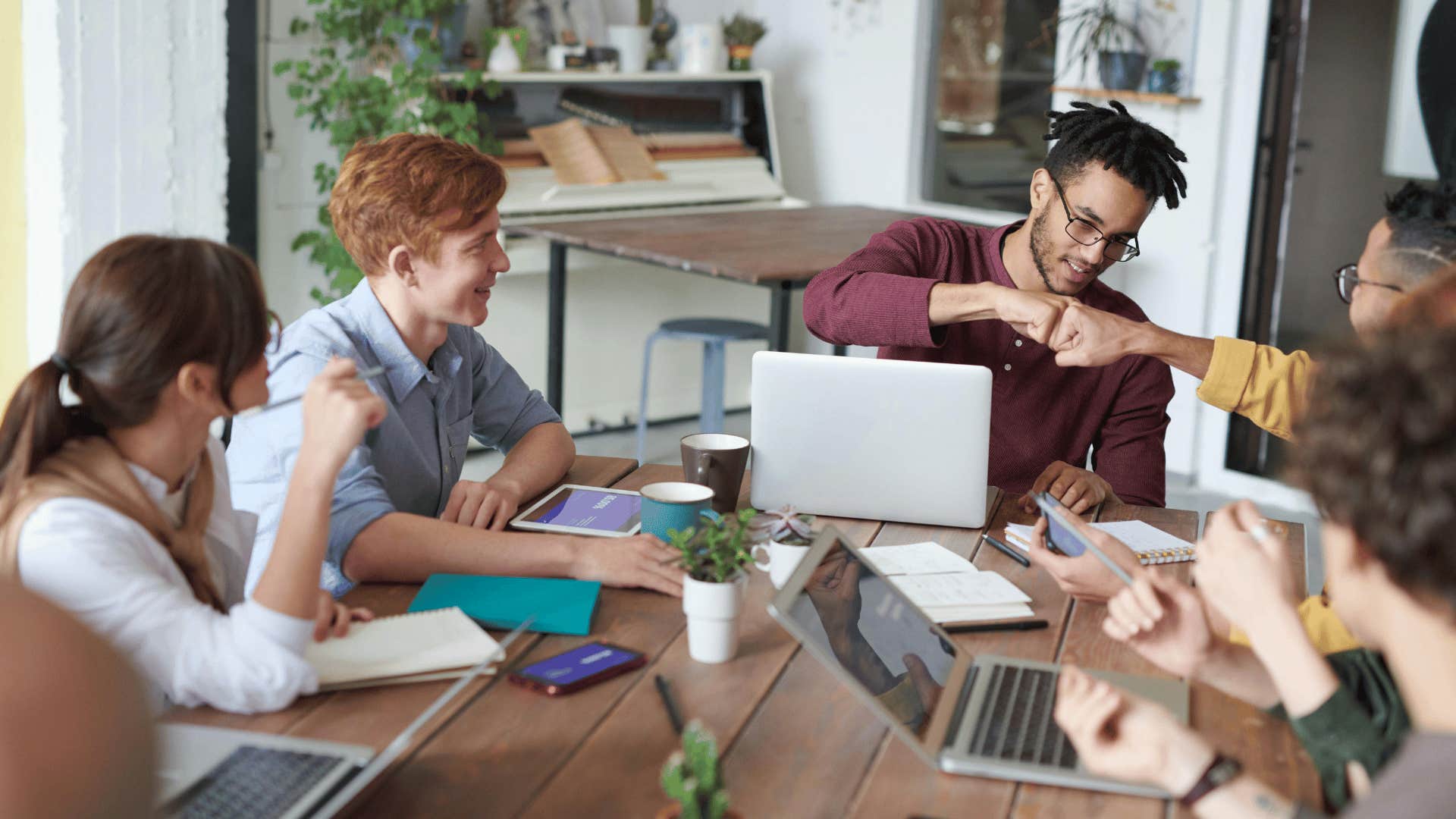 group working as a team