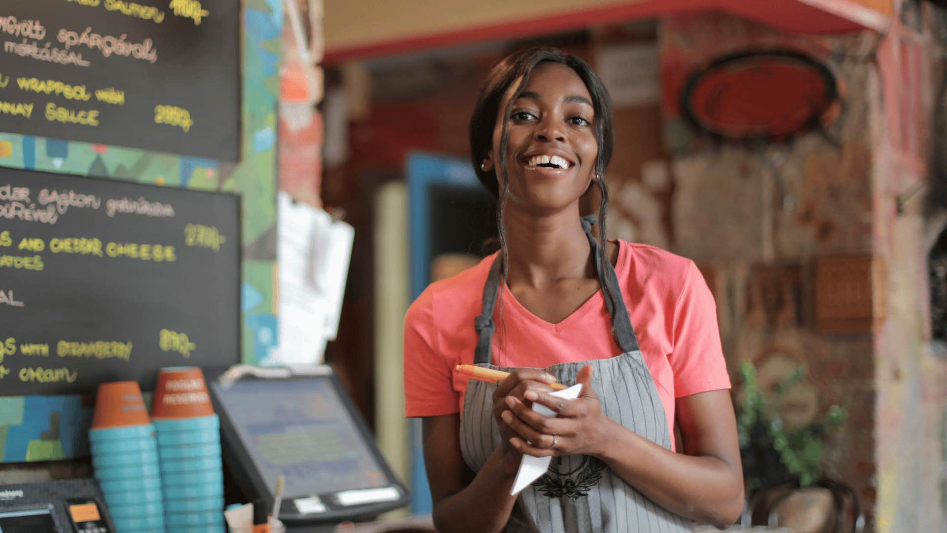 friendly waitstaff smiling