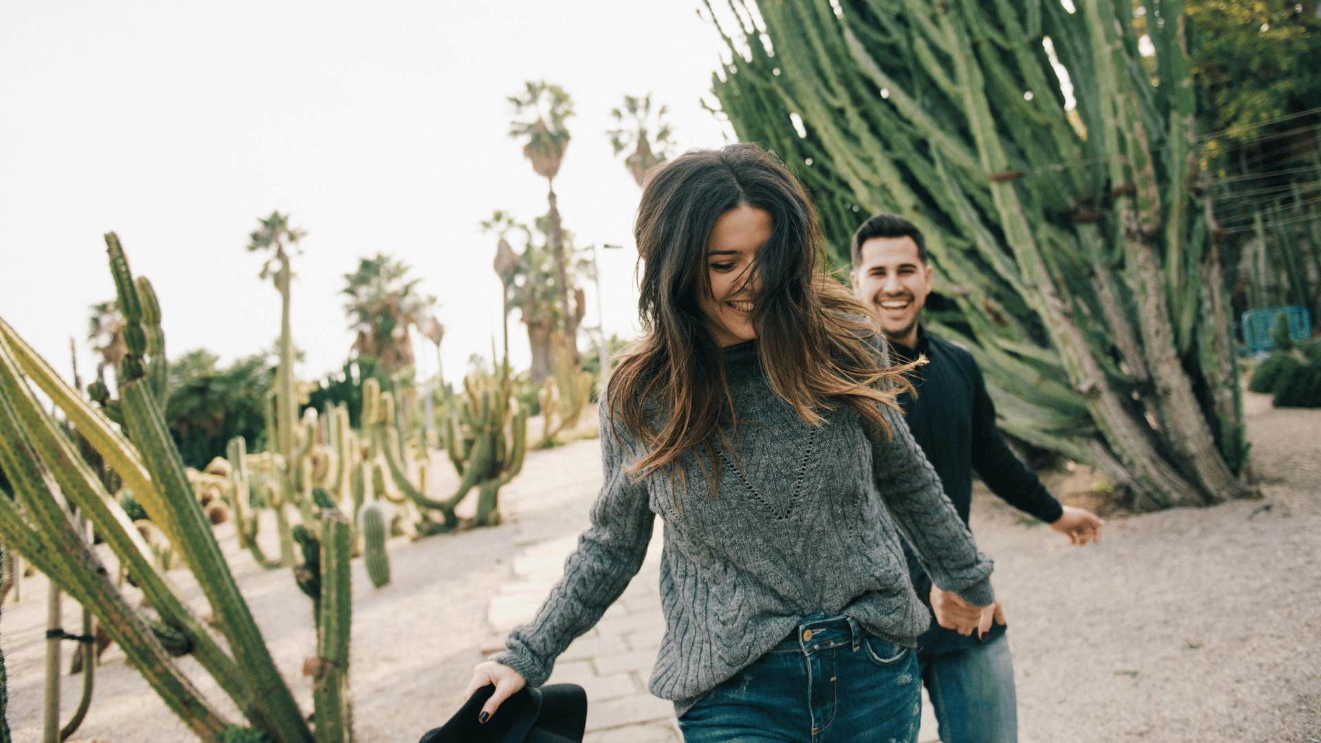 playful couple laughing