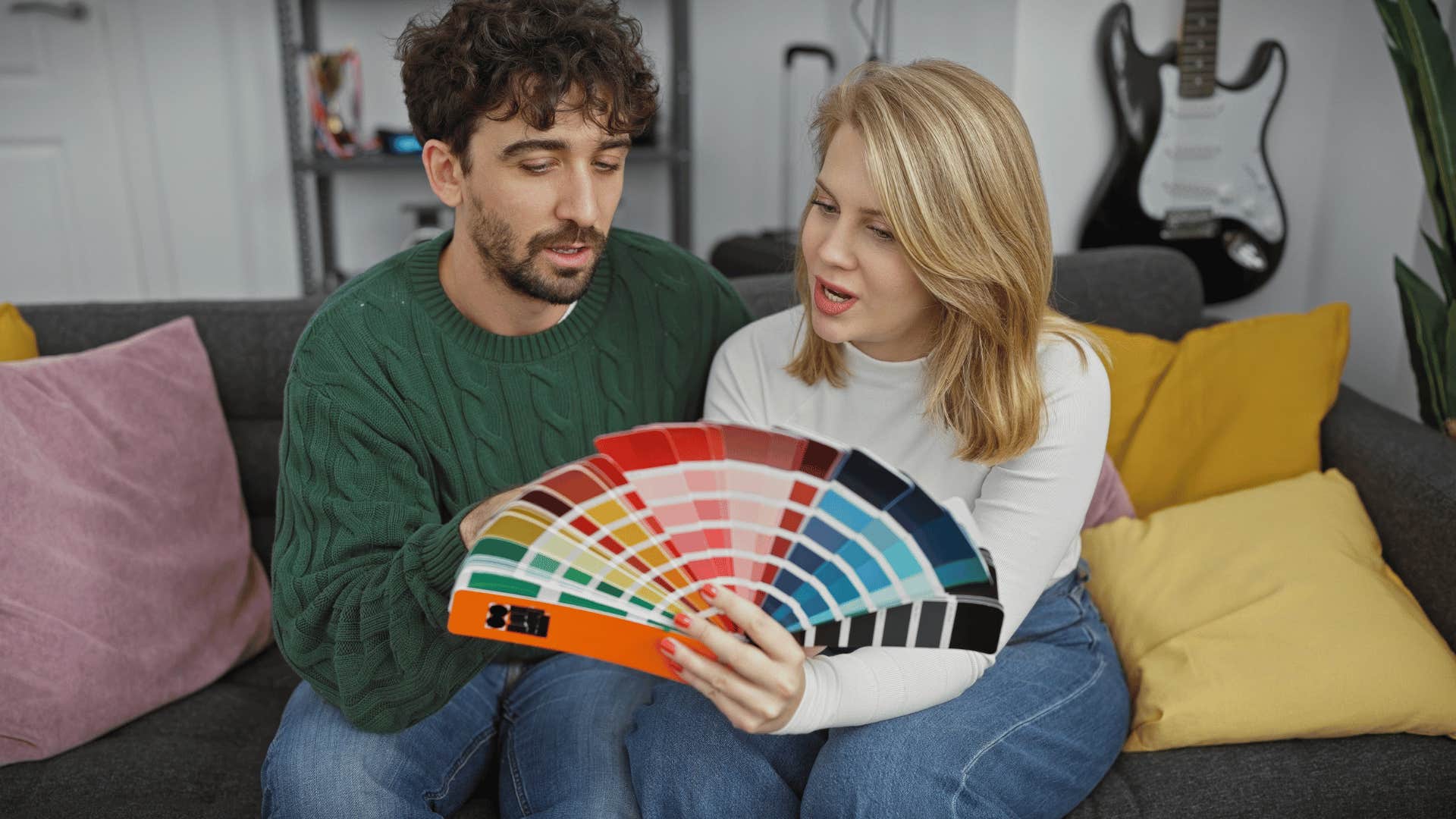 couple deciding on a color together