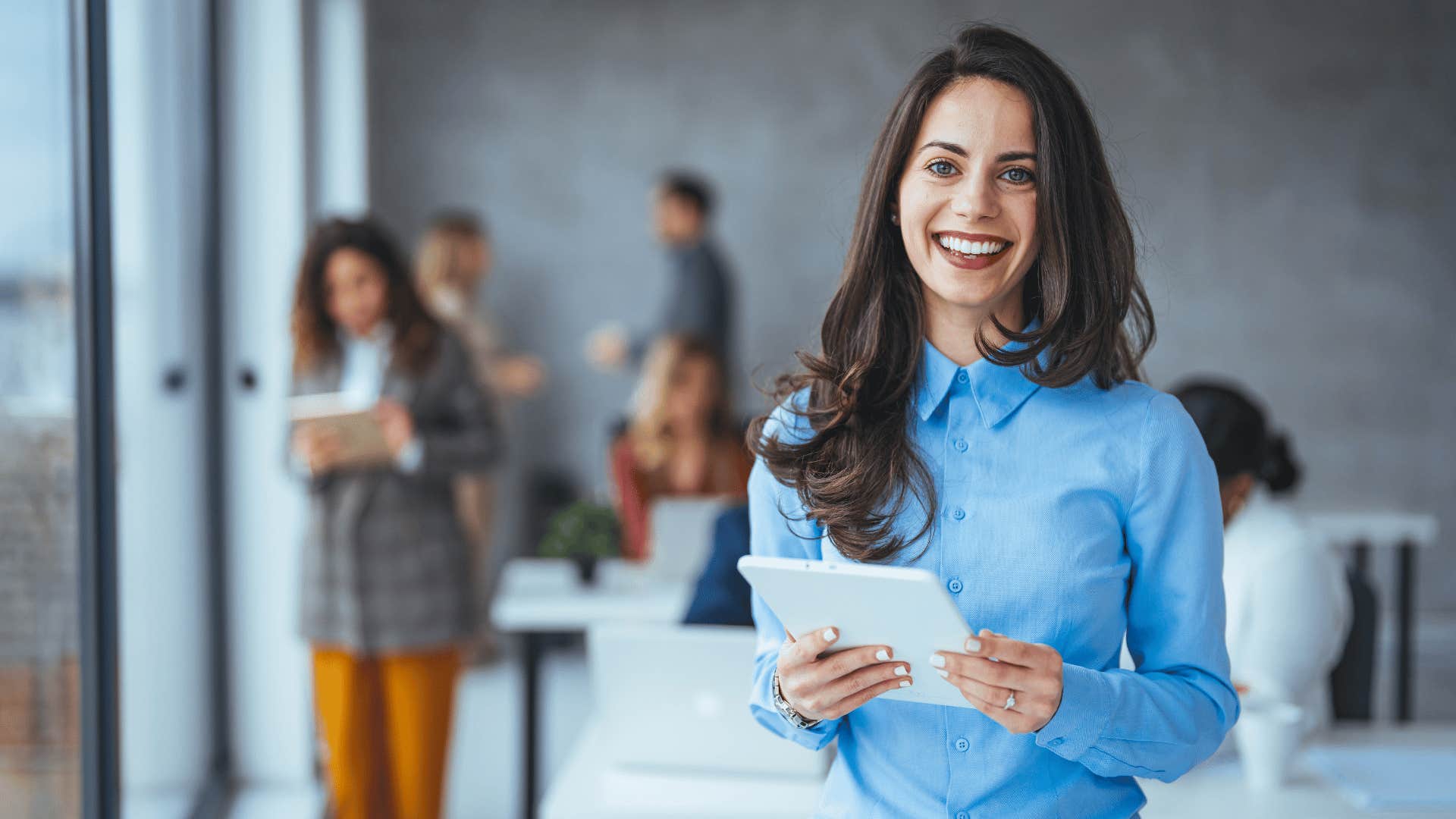 young business woman smiling