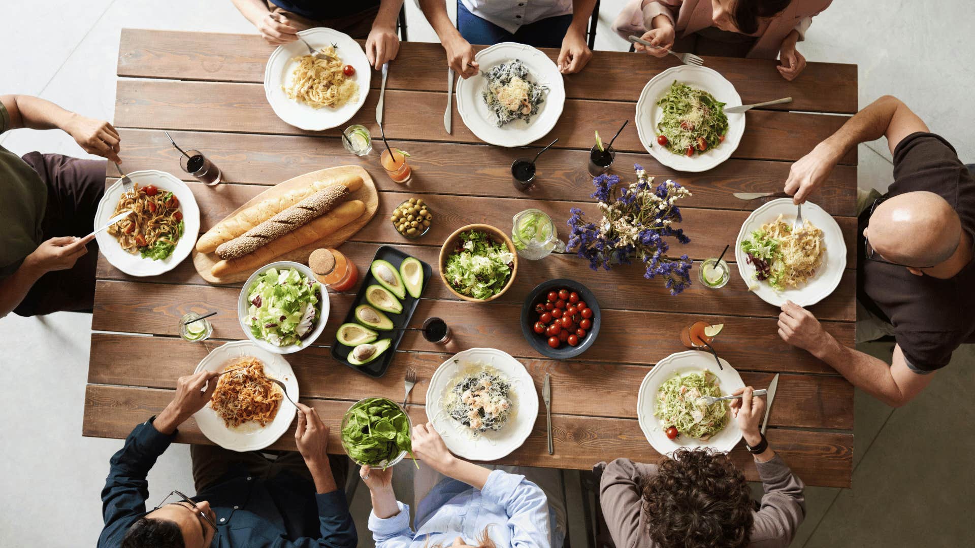 group eating together