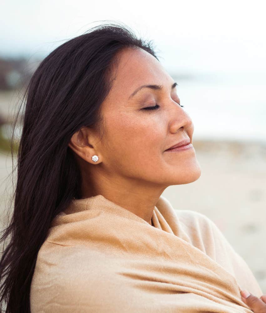 beautiful woman enjoying the moment