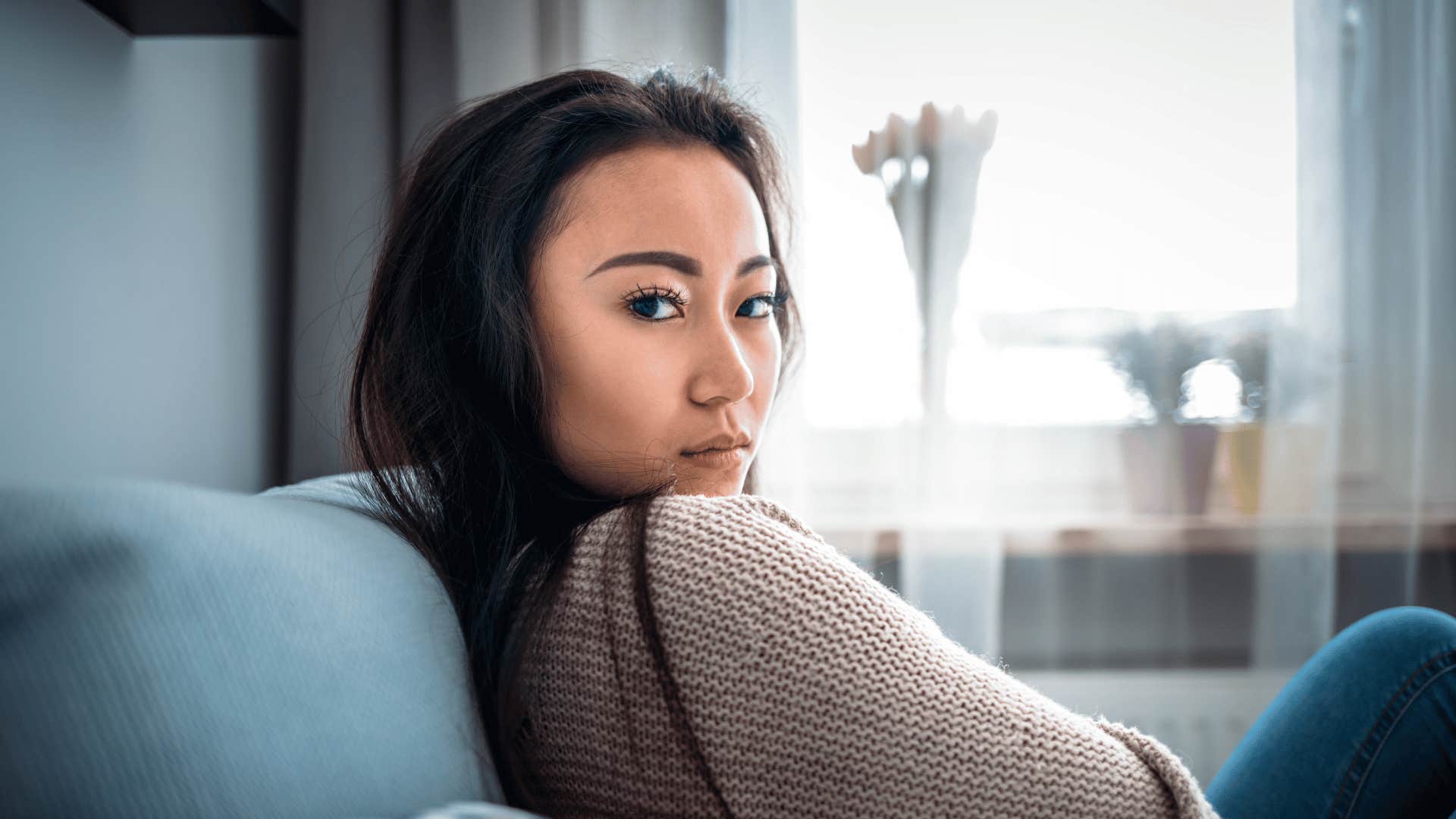 Woman has expression that says to leave her alone