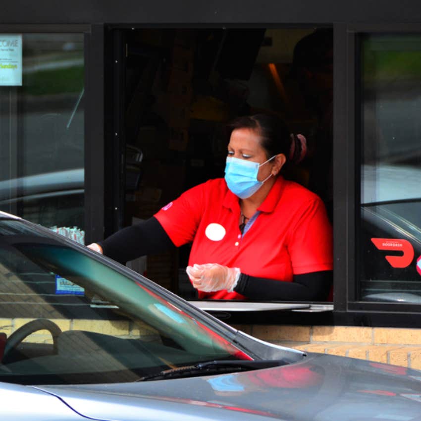 chick-fi-a drive-thru worker 