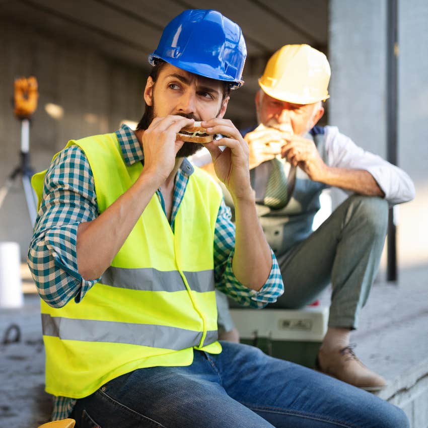 Contractors taking a lunch break