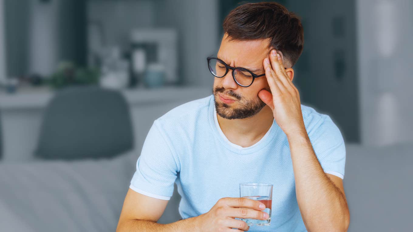 Man drinks a specific beverage that engages his brain more than any other activity.