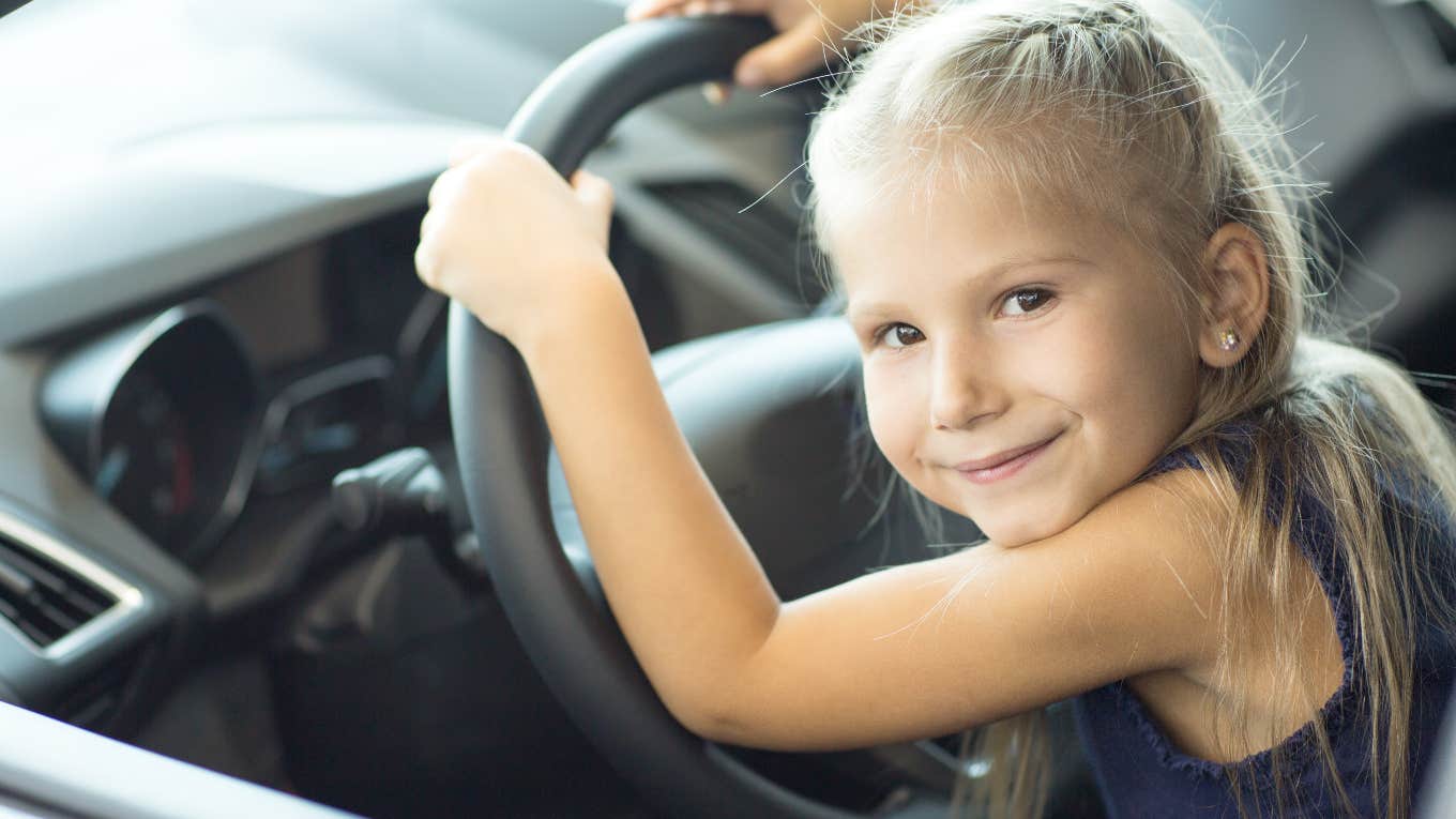 8-year-old driving herself to Target