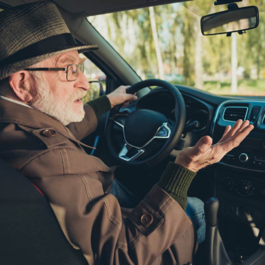 elderly man driving 