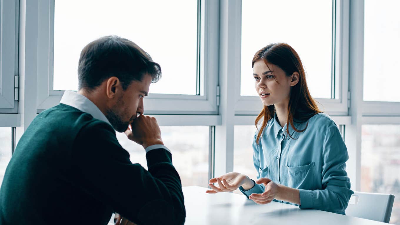 woman confronting her boss