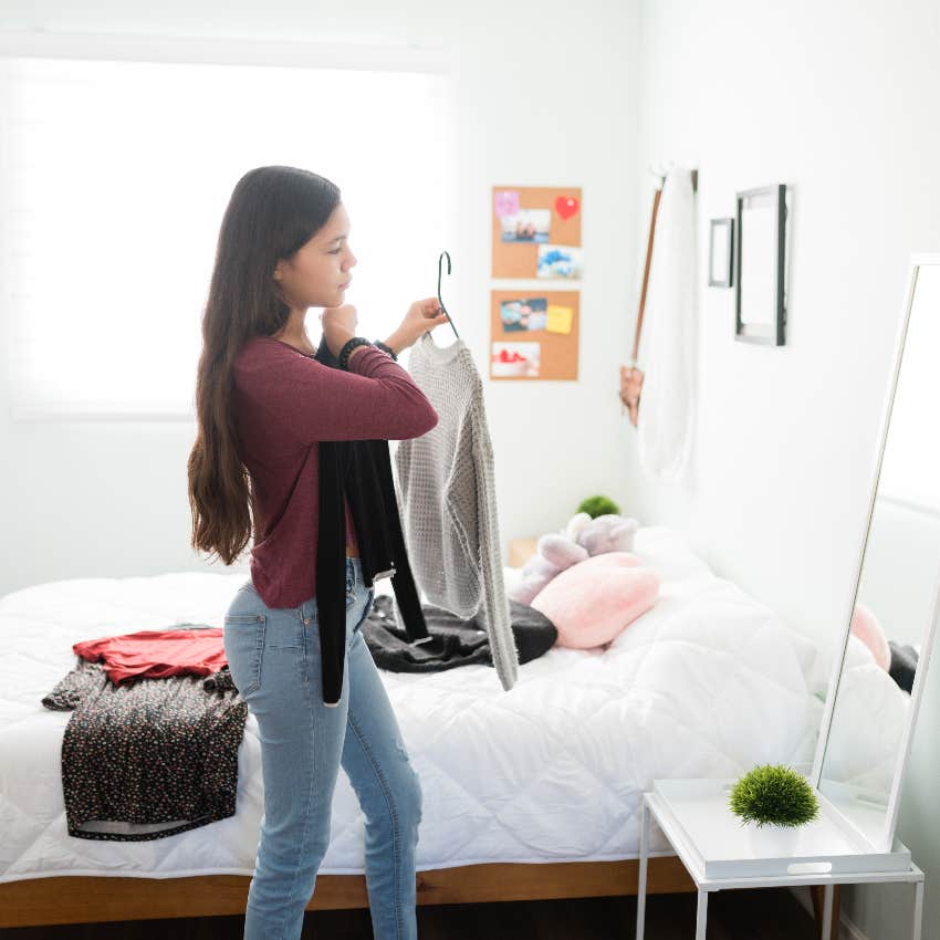 College student getting ready early in the morning