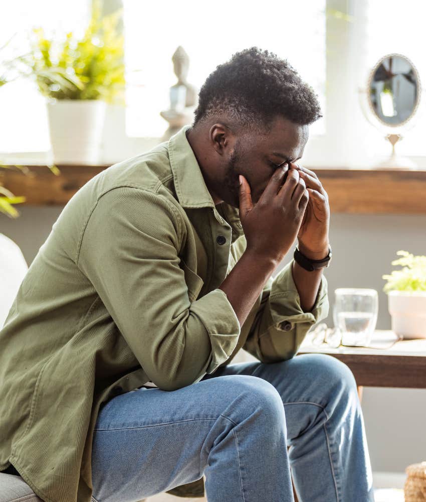 grieving young man