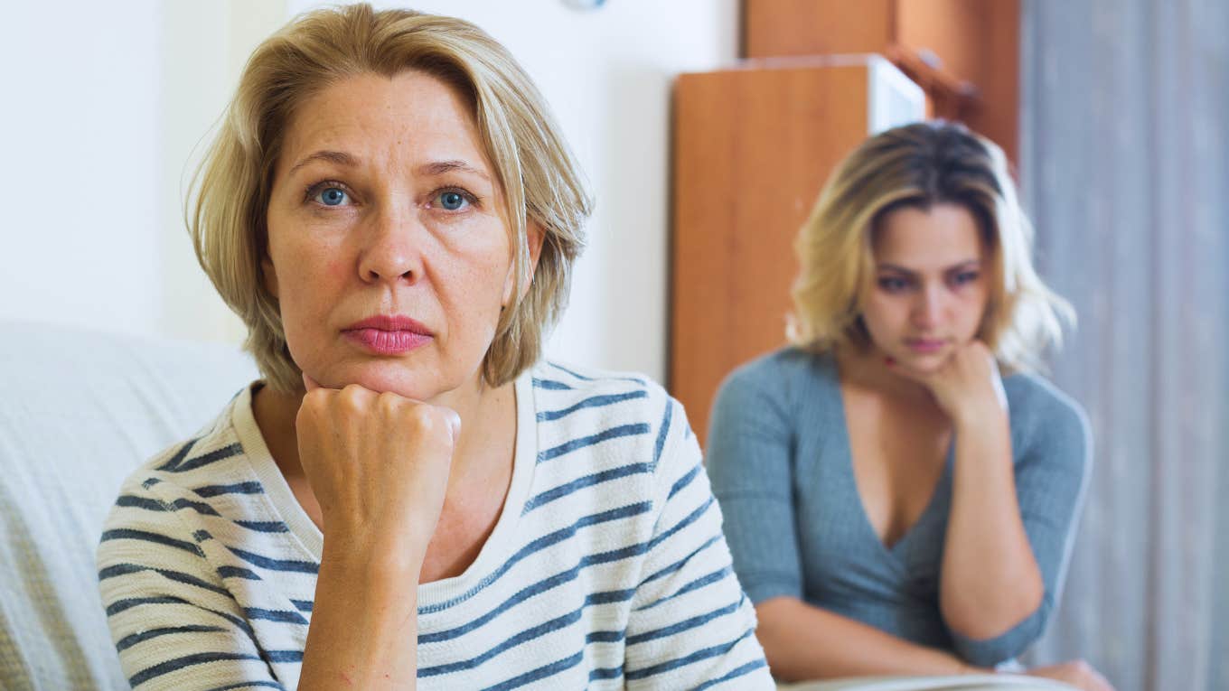 older woman annoyed at young woman