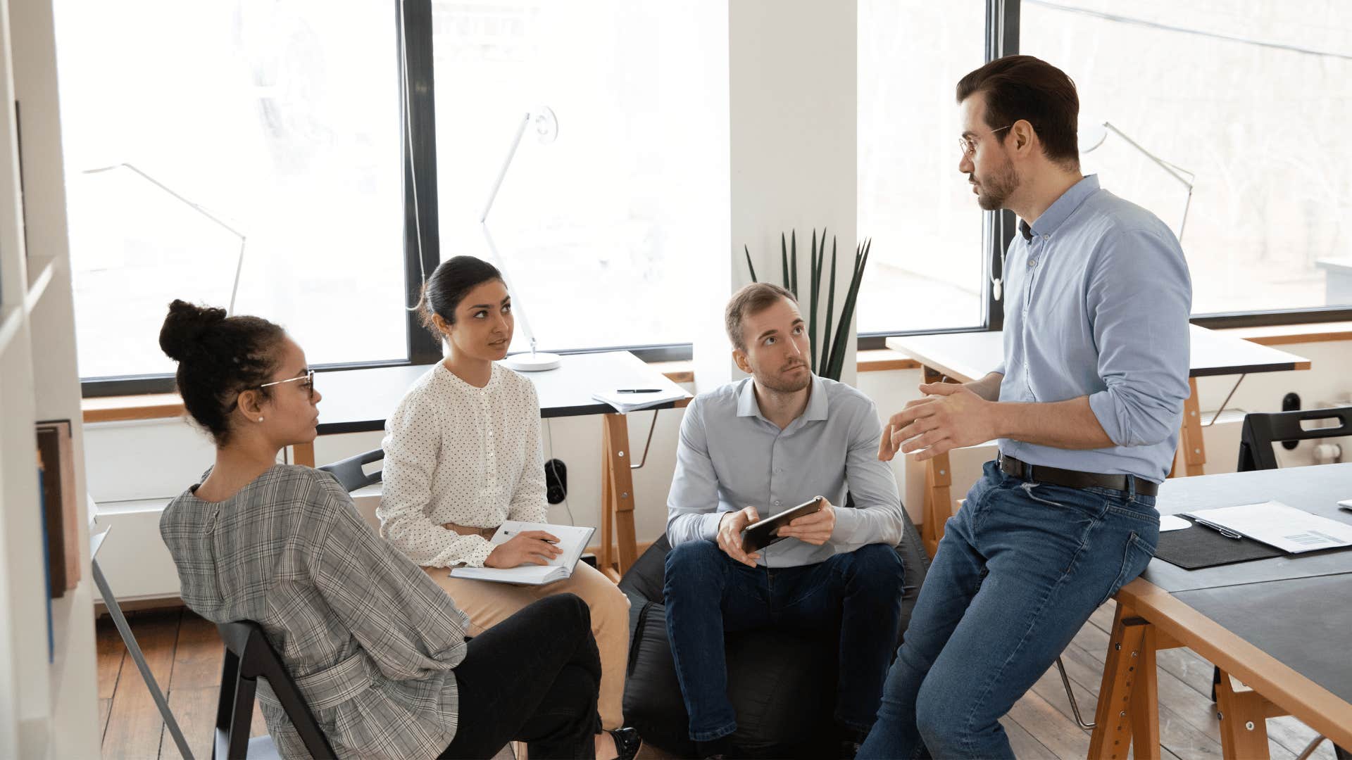 coworkers in a meeting