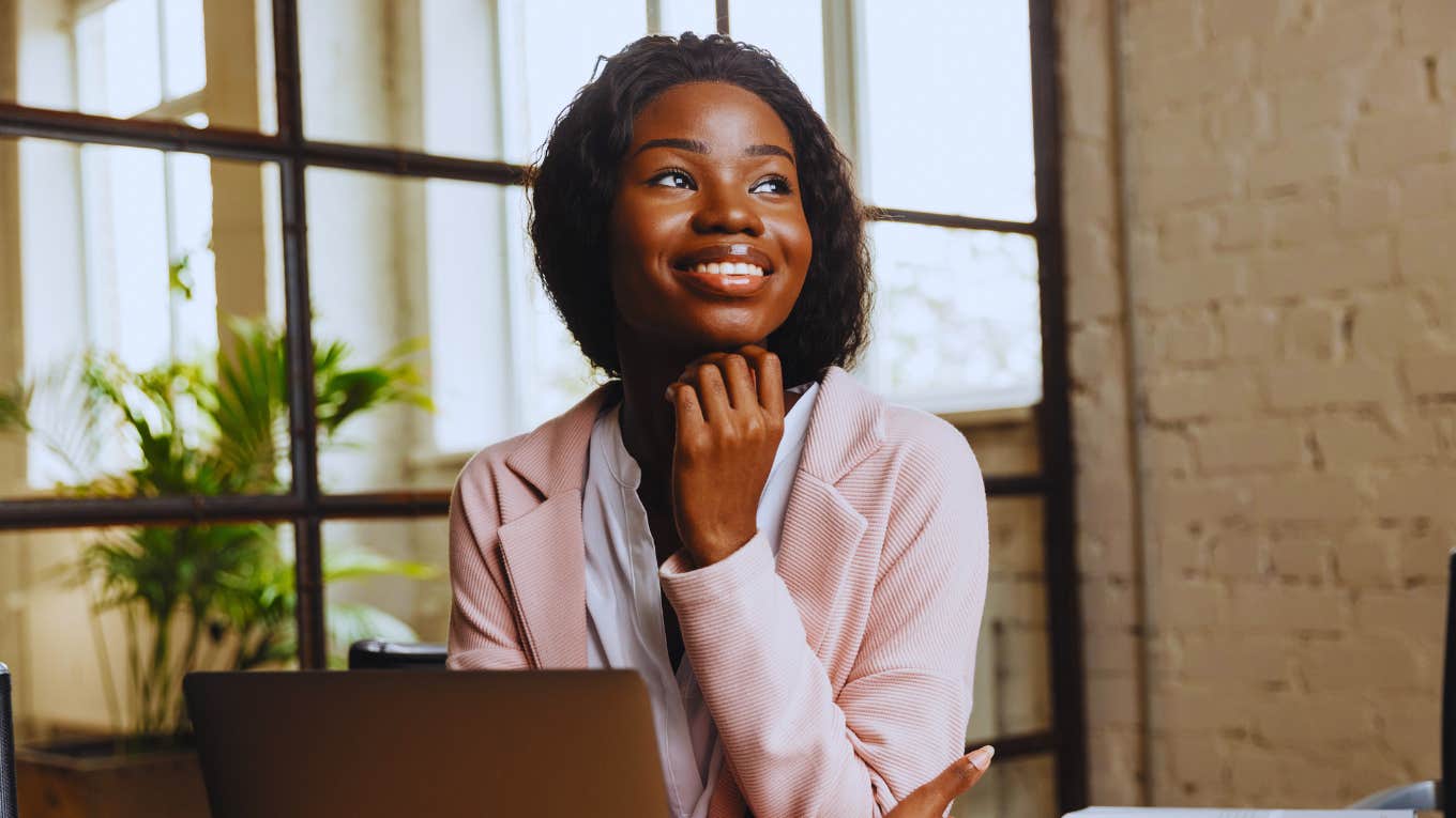 Woman has higher self-esteem than the average person.