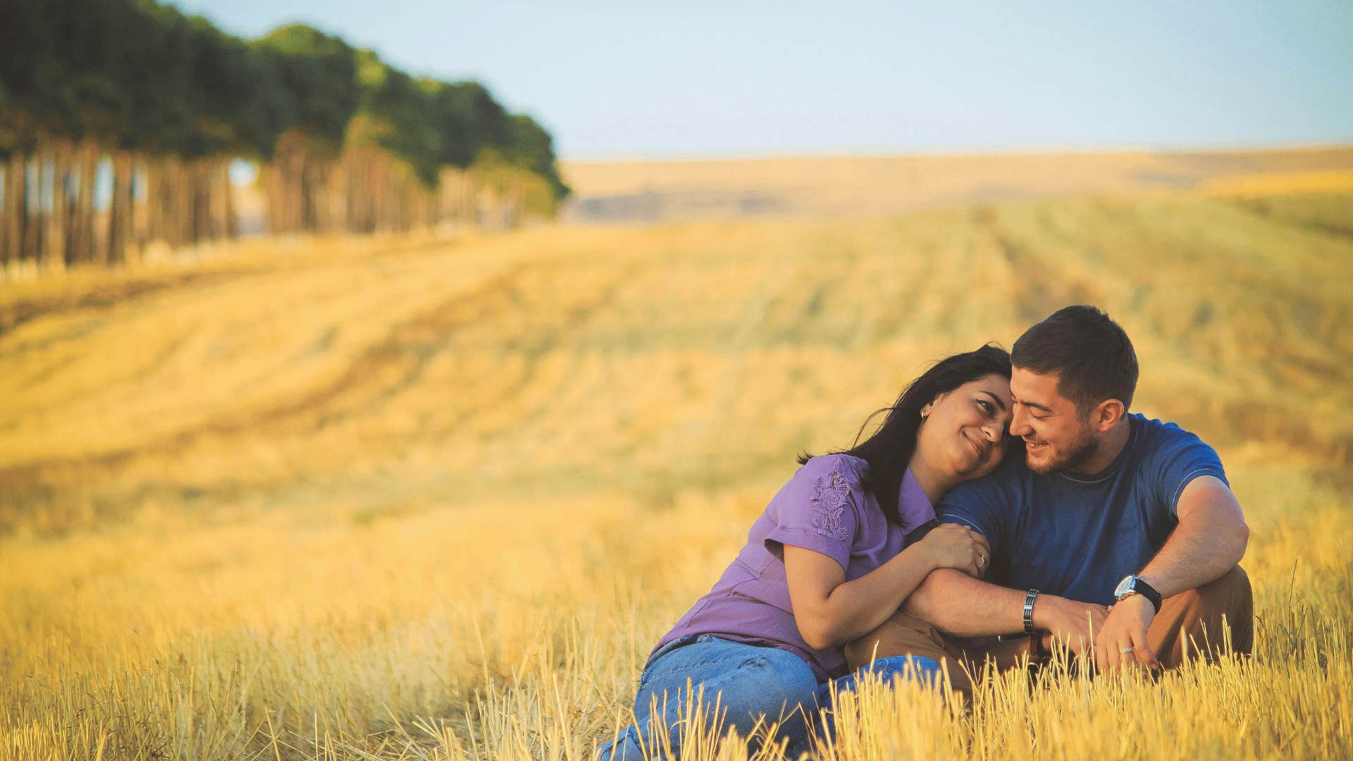 couple in field