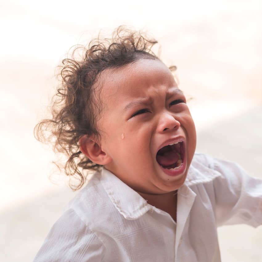 Little kid throwing a tantrum