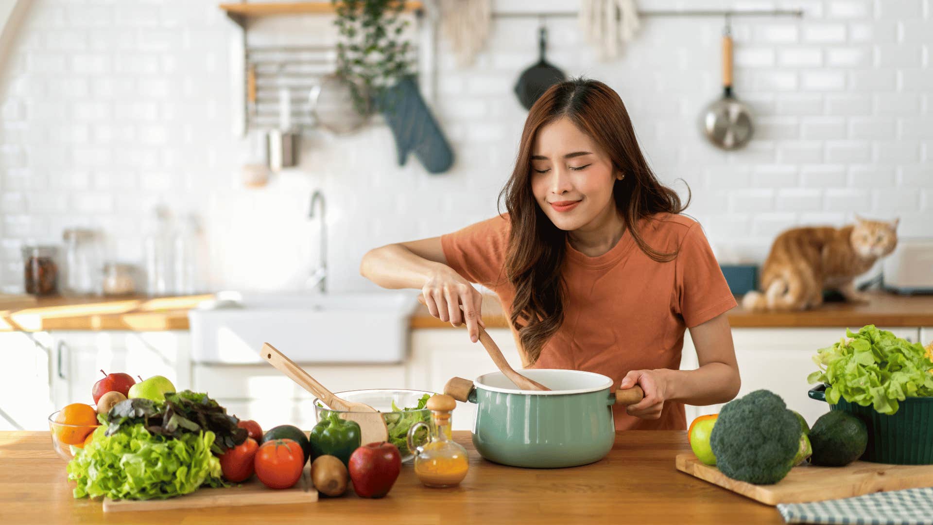 woman cooking a meal