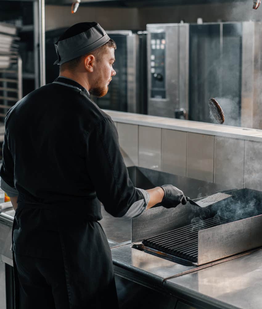 Line cook in restaurant