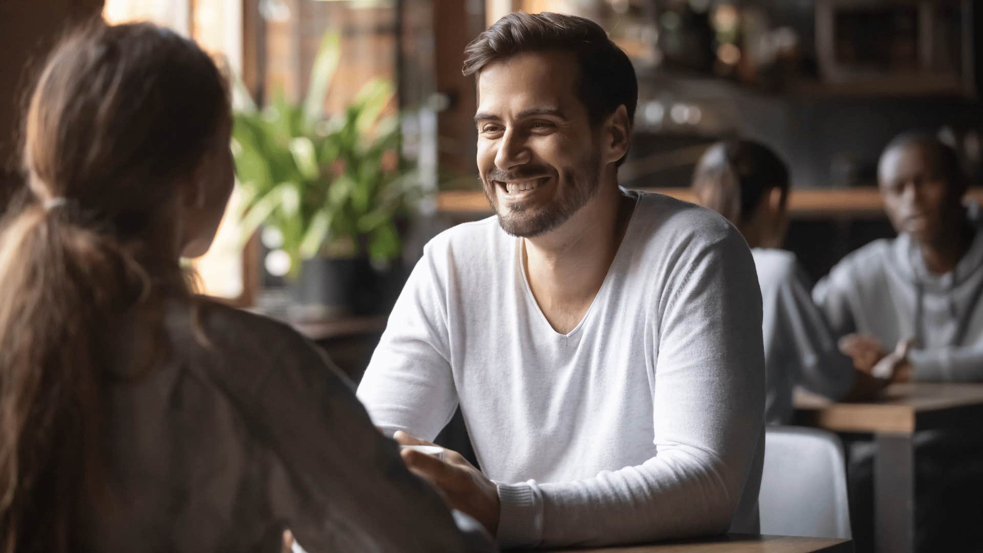 man on a date with woman 