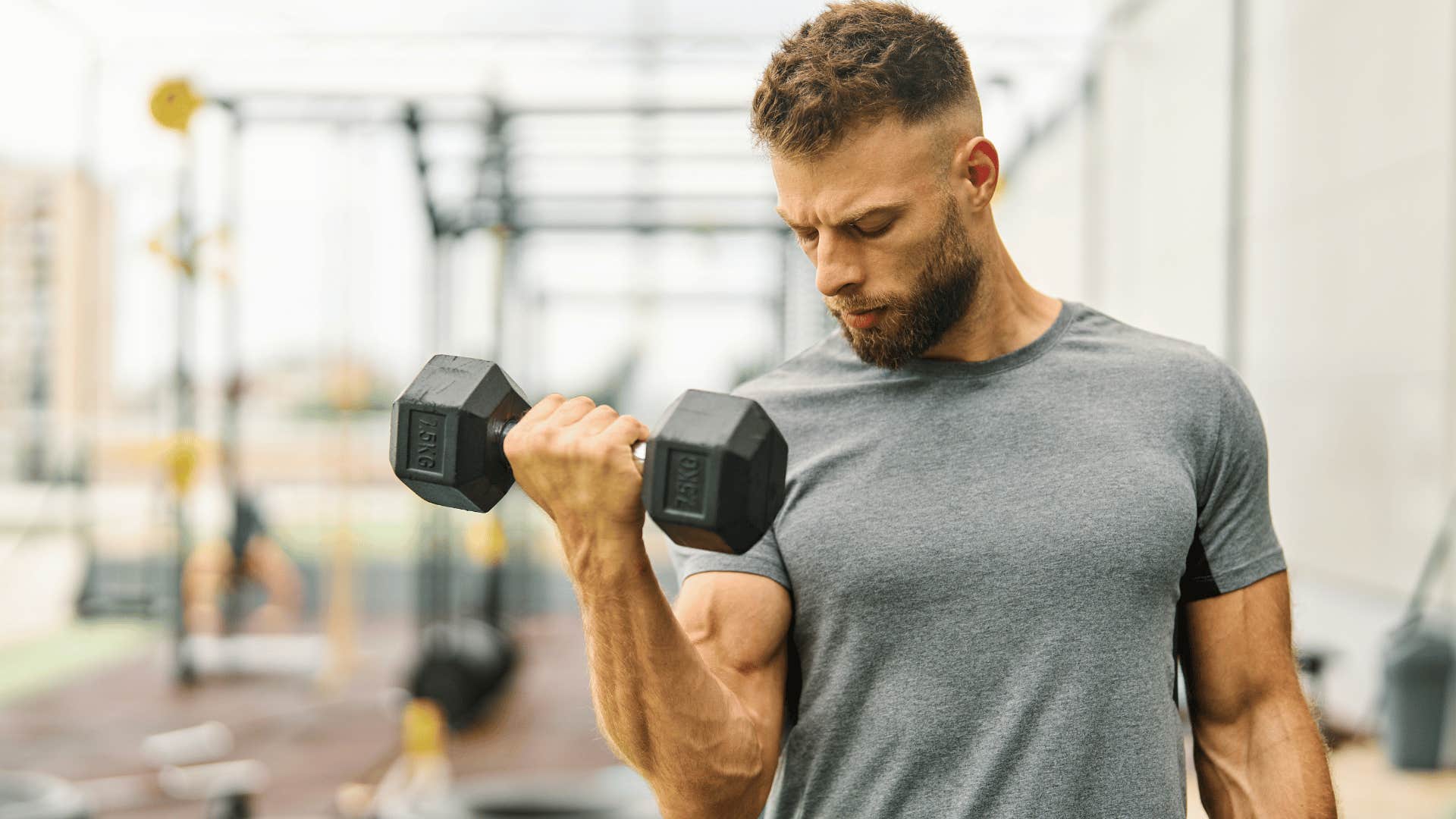 man working out at gym 