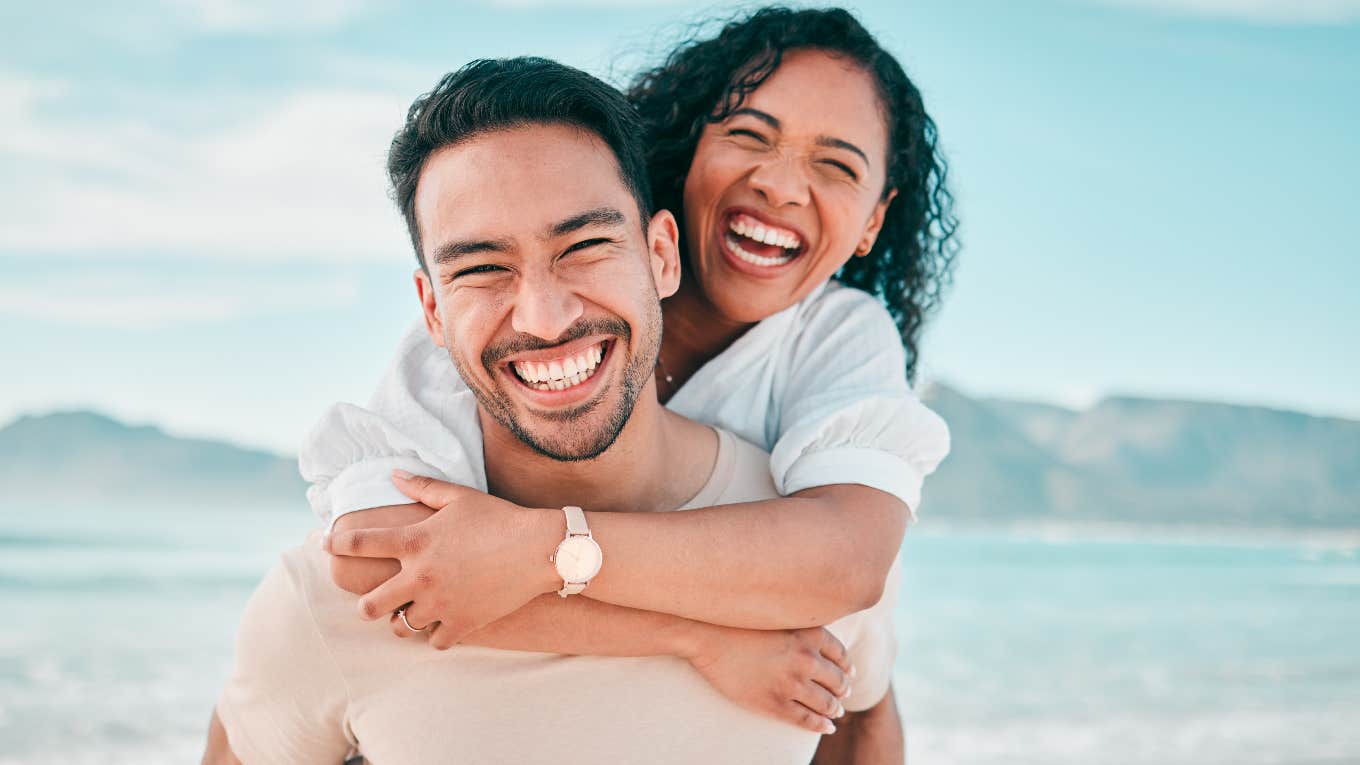 Happy couple who takes alone time