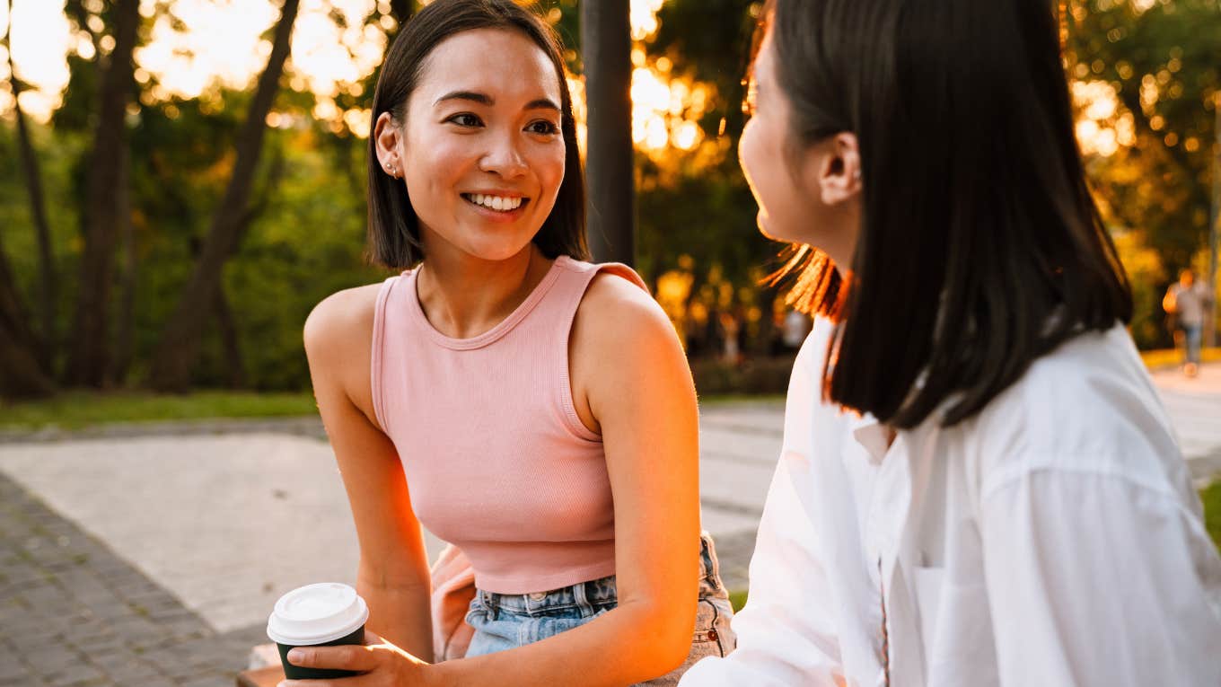 two friends in conversation