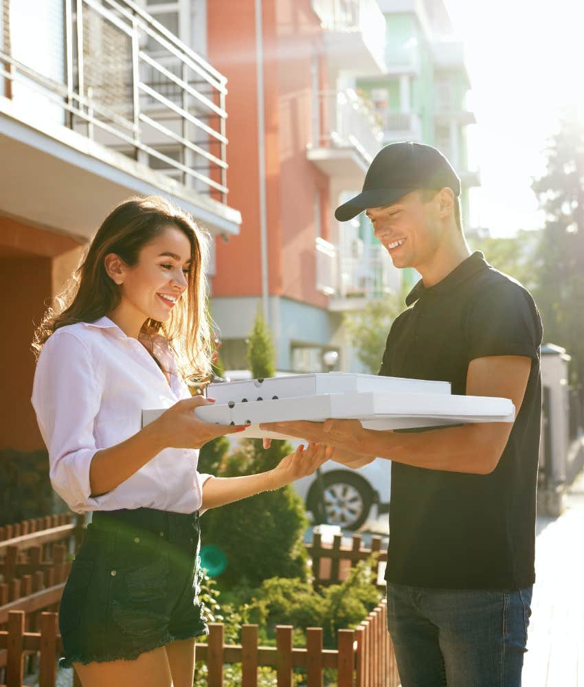 man delivery food