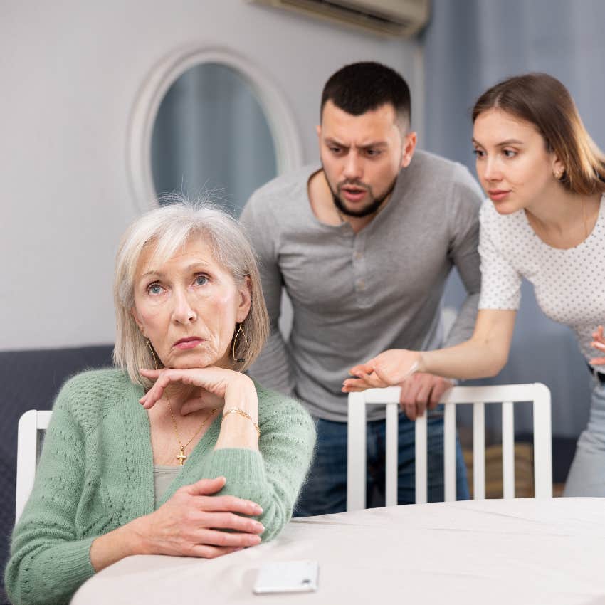 Angry man upset at his mom