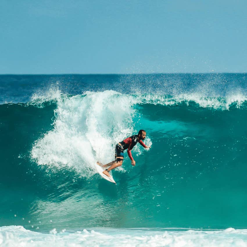 man surfing in the ocean