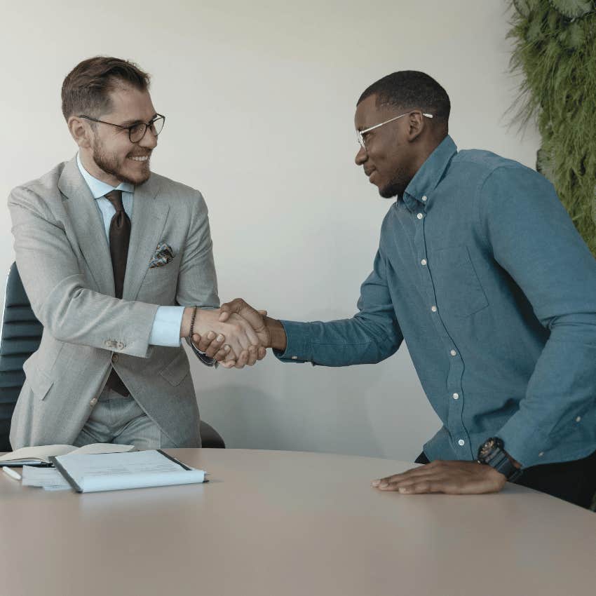 men shaking hands after job interview