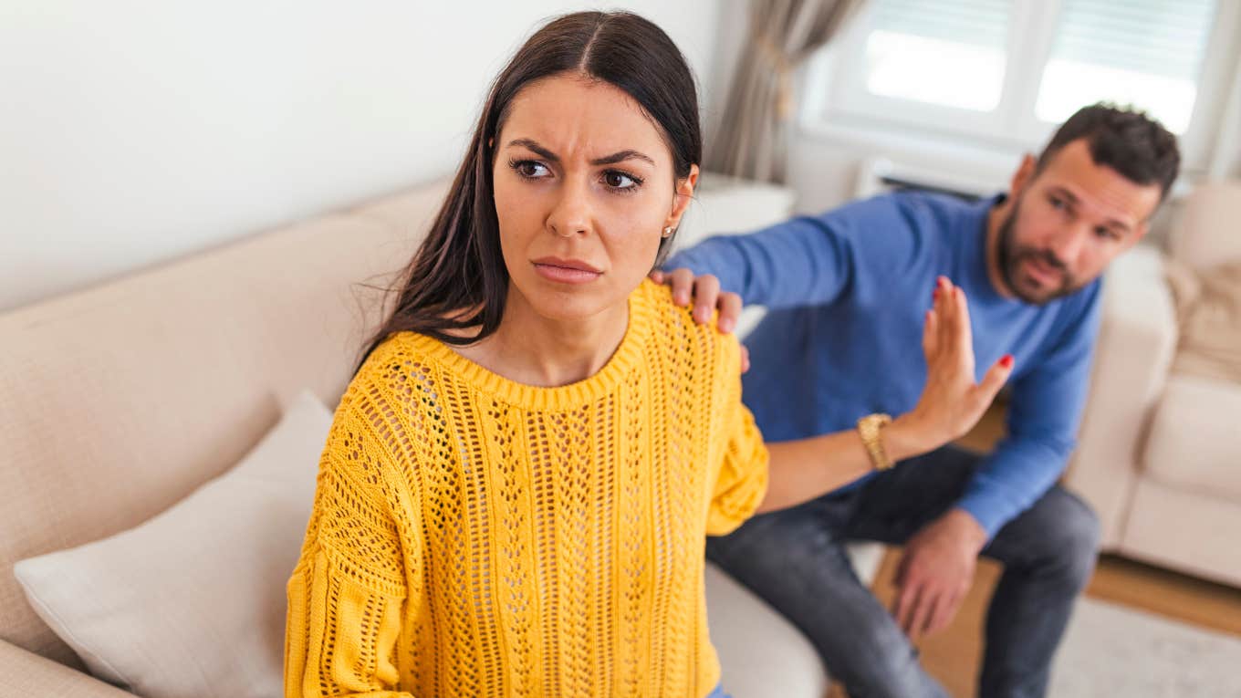 Woman refusing to forgive