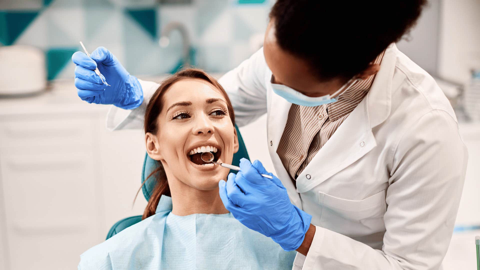 woman at dentist visit 