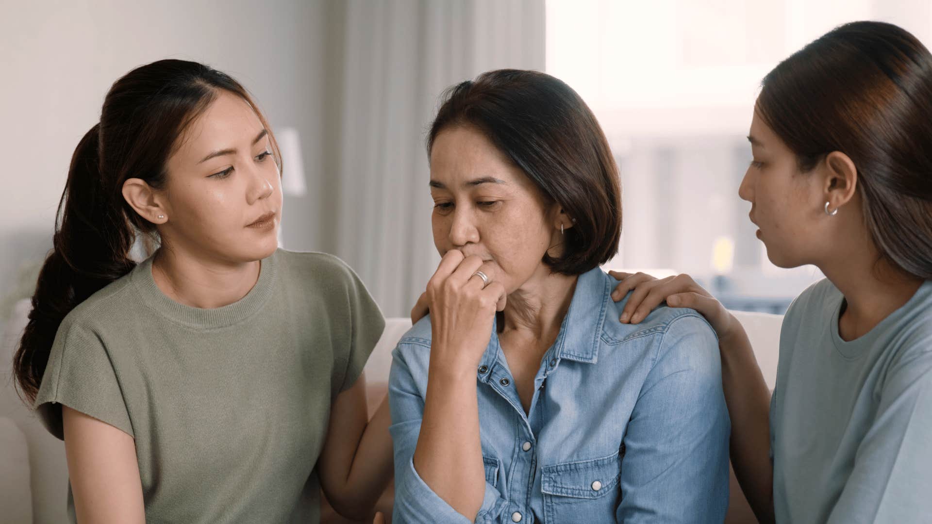 two women with their older mother