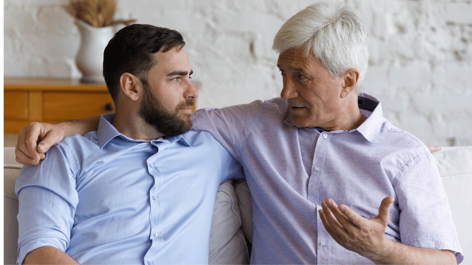 man and his father talking