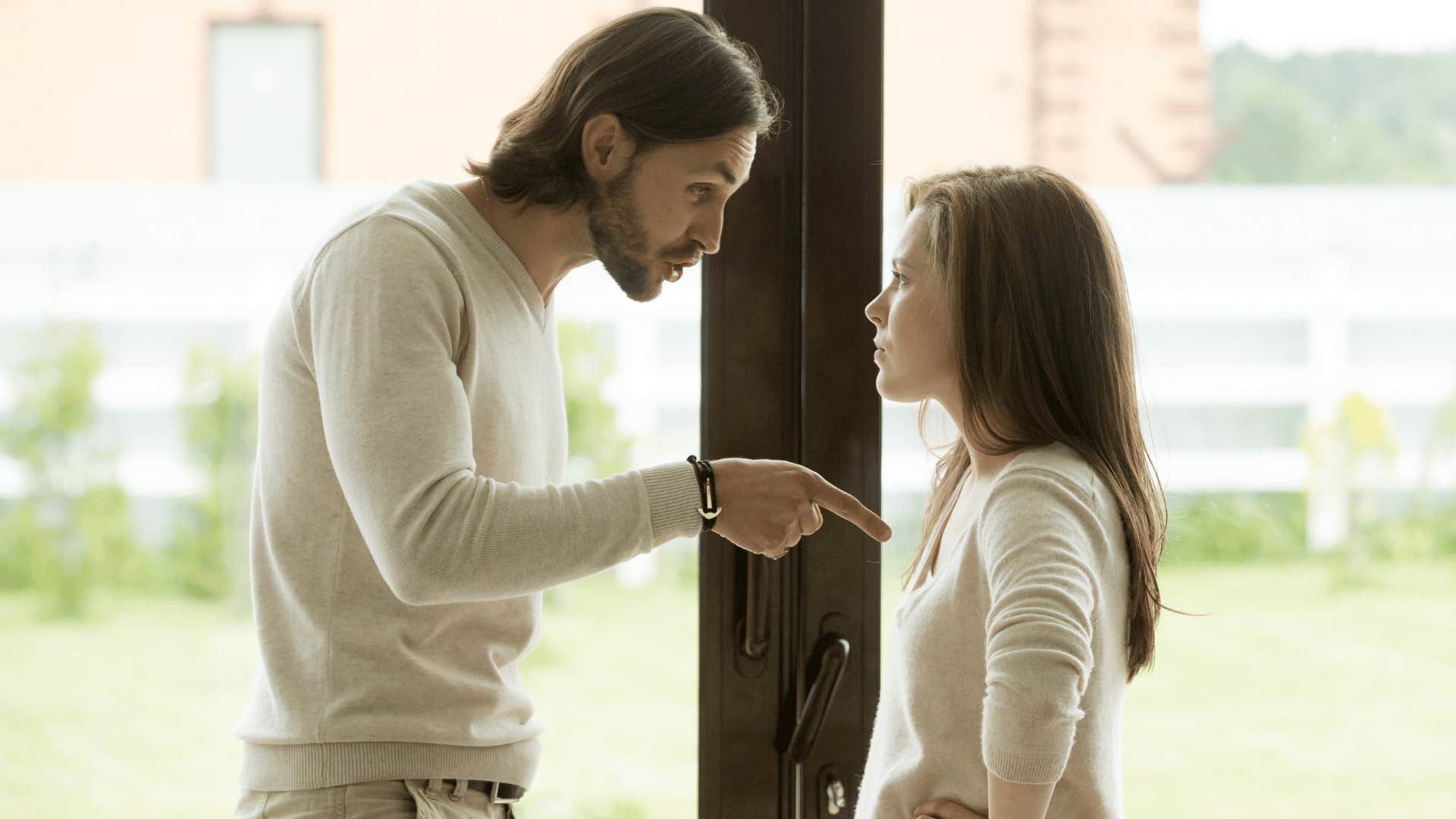 man and woman arguing