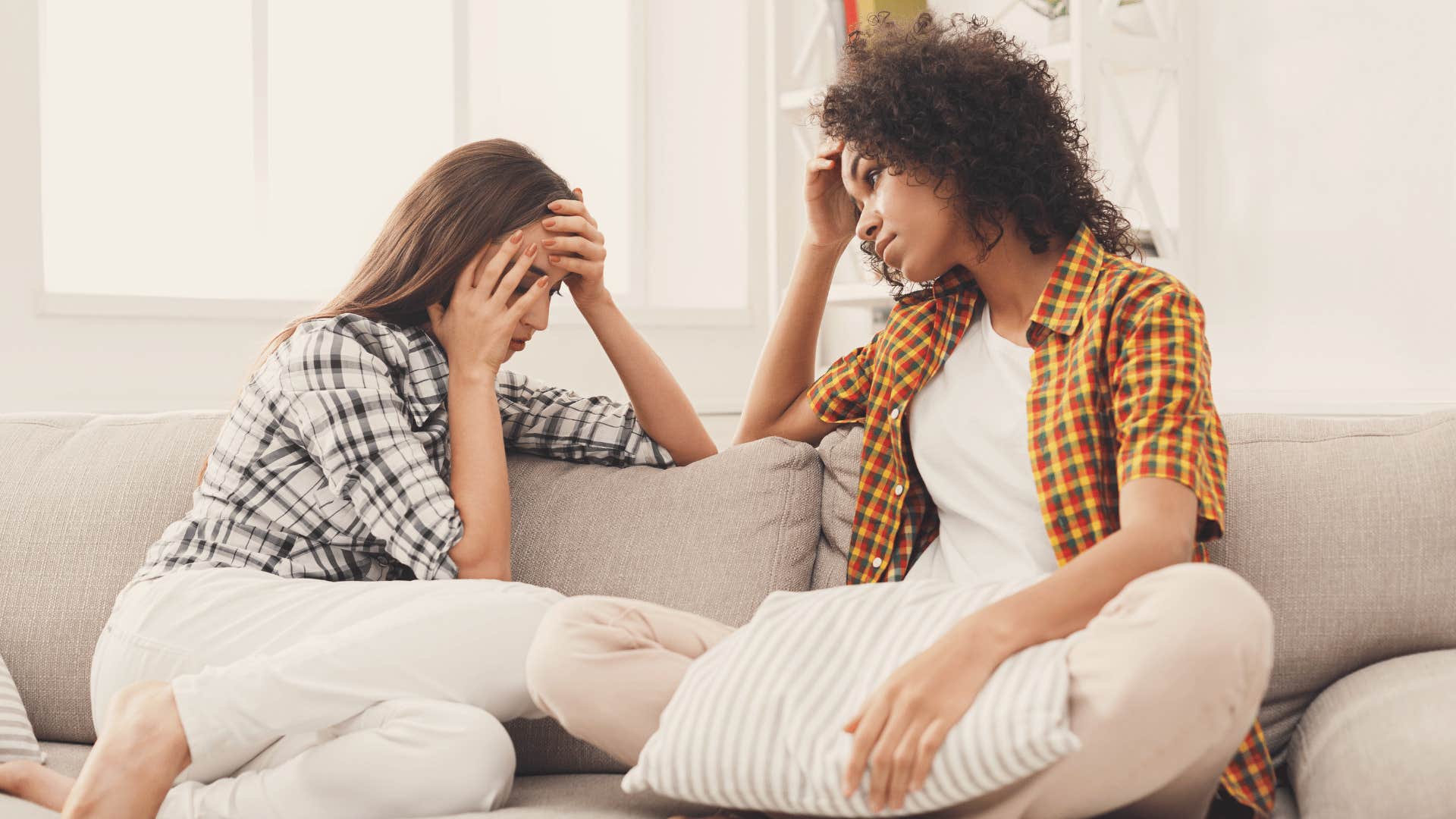 two women talking 